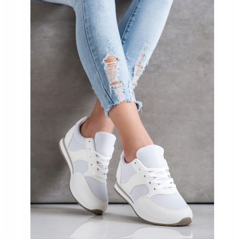 SHELOVET Sportovní obuv se síťovinou bílý 2