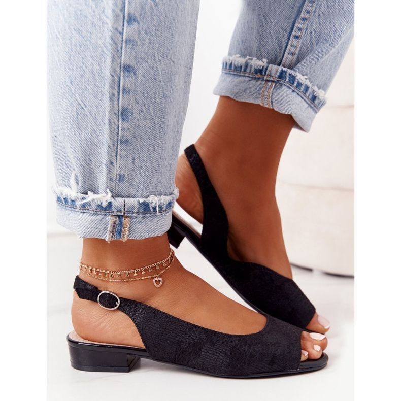 Semišové sandály na vysokém podpatku Sergio Leone SK807 Black černá 2