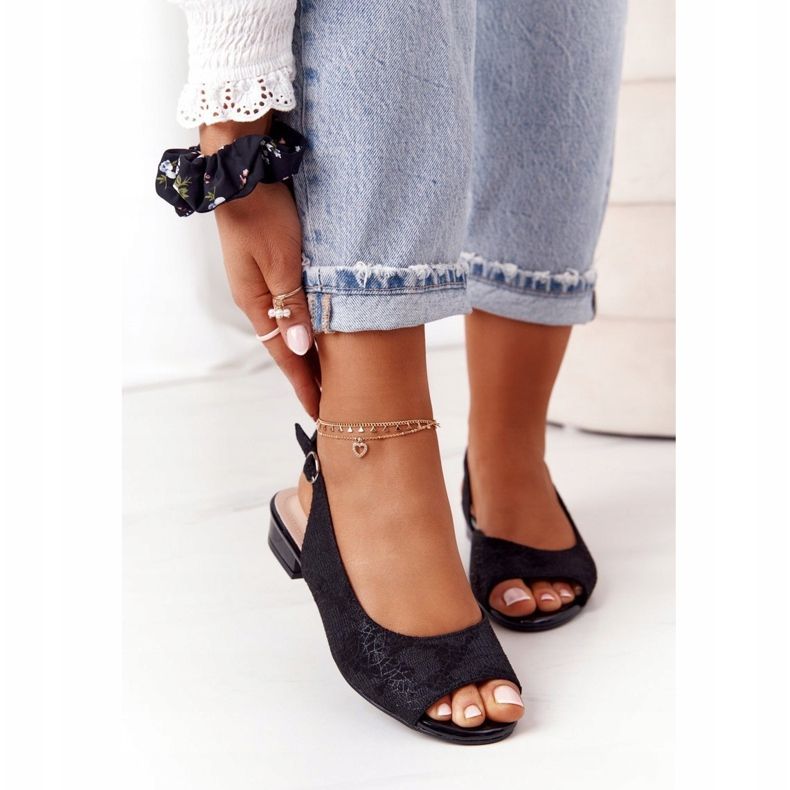 Semišové sandály na vysokém podpatku Sergio Leone SK807 Black černá 1