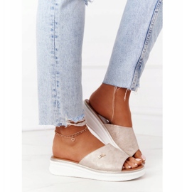 Sandály na klínku Sergio Leone SK042 Gold zlatý 2