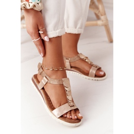PE1 Ploché sandály s ozdobami Milton Copper měď 2