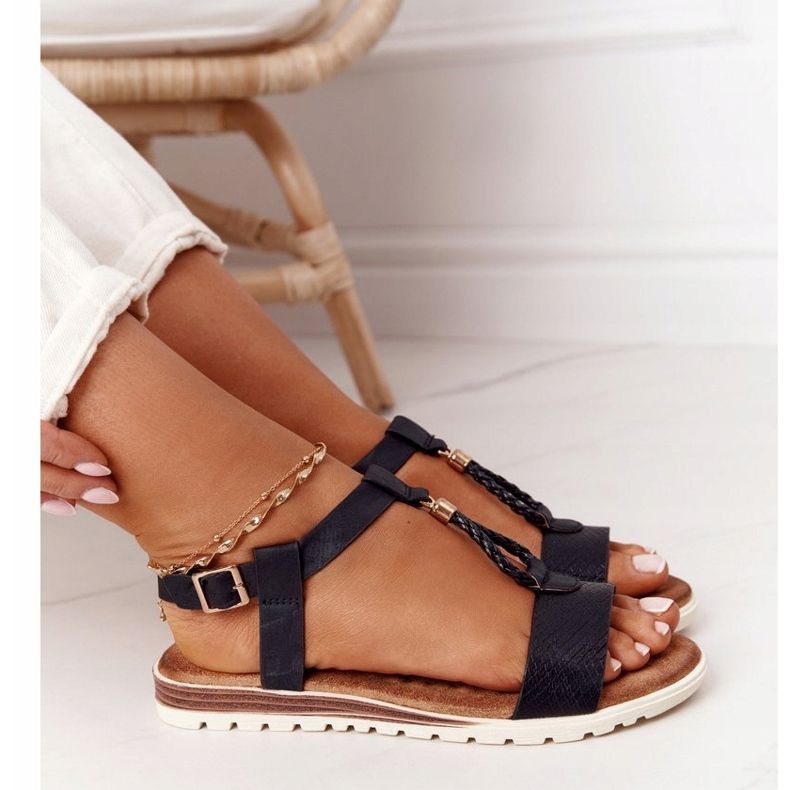 PE1 Dámské ploché sandály Willow Black černý 1