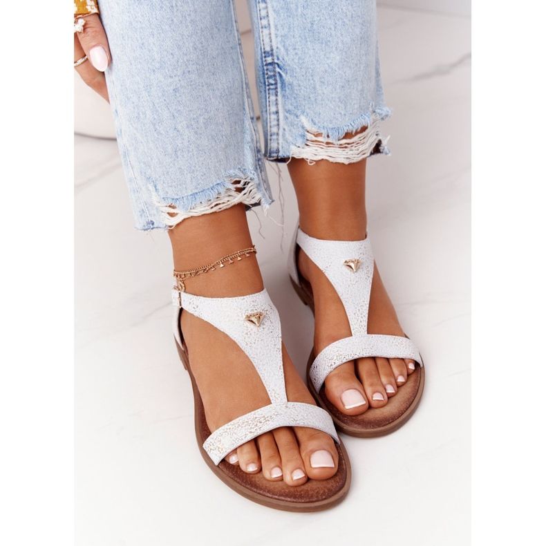 Dámské kožené sandály Nicole 2648 White Metallic bílý vícebarevný 1