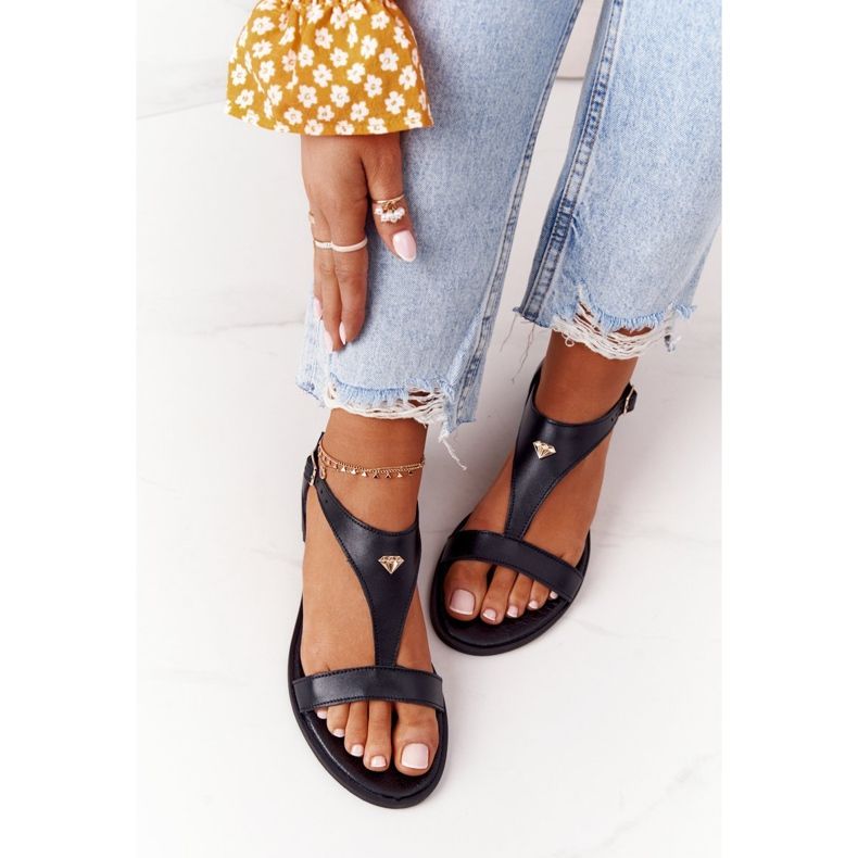 Dámské kožené sandály Nicole 2648 černé černá 1