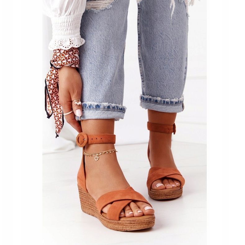 Sandály na klínku Maciejka 04565-29 Red hnědý 2