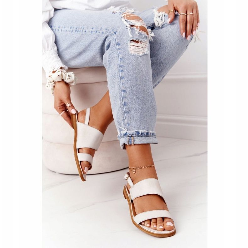 Maciejka 05167-25 Zlaté kožené sandály zlatý 2