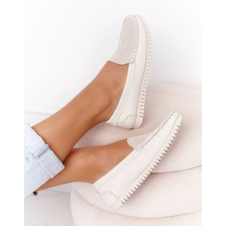 S.Barski Dámské kožené mokasíny S. Barski 97630 Ecru 1 S.Barski Dámské kožené mokasíny S. Barski 97630 Ecru 1