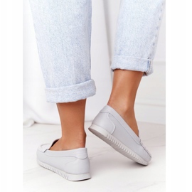 Dámské kožené mokasíny S.Barski 97630 Grey šedá 2