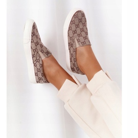 Dámské nazouvací tenisky s nazouváním Khaki Challenge hnědý 1 Dámské nazouvací tenisky s nazouváním Khaki Challenge hnědý 1