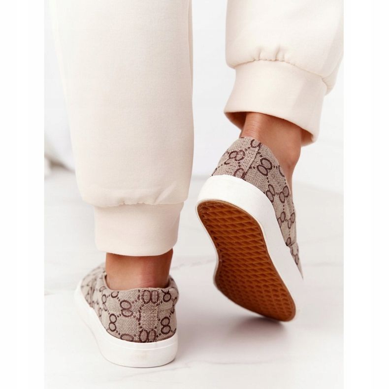 Dámské nazouvací tenisky s nazouváním Khaki Challenge hnědý 2 Dámské nazouvací tenisky s nazouváním Khaki Challenge hnědý 2