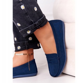 Dámské semišové mokasíny Big Star HH274663 Navy Blue námořnická modř 2