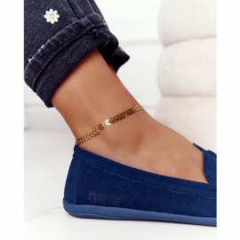 Dámské semišové mokasíny Big Star HH274663 Navy Blue námořnická modrá 1