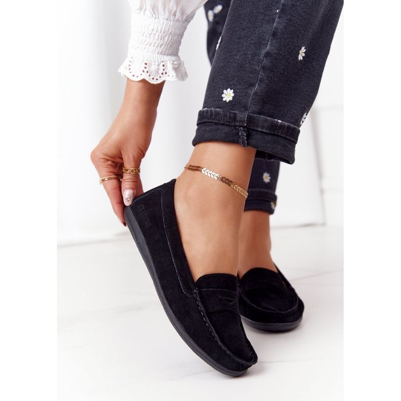 Dámské semišové mokasíny Big Star HH274662 černé černá 2