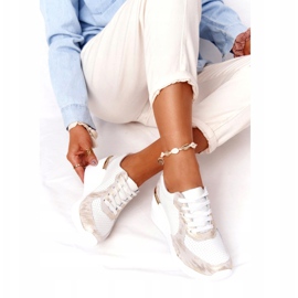 Kožené klínové tenisky S.Barski 82105 White-Gold béžový bílý zlatý 5