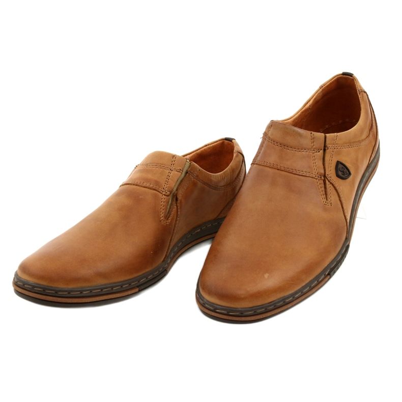 Polbut Pánské boty kožené 362 zázvor béžový žluť 1