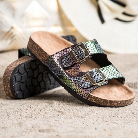 SHELOVET Pantofle s efektem Holo černý 1