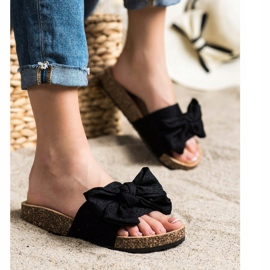 SHELOVET Pantofle S Mašlí černý 1