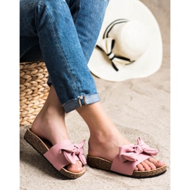 SHELOVET Pantofle S Mašlí růžový 1