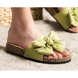 SHELOVET Pantofle s mašlí zelená 2