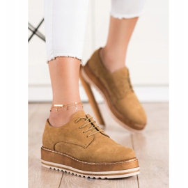 Corina Semišové boty na platformě hnědý 2