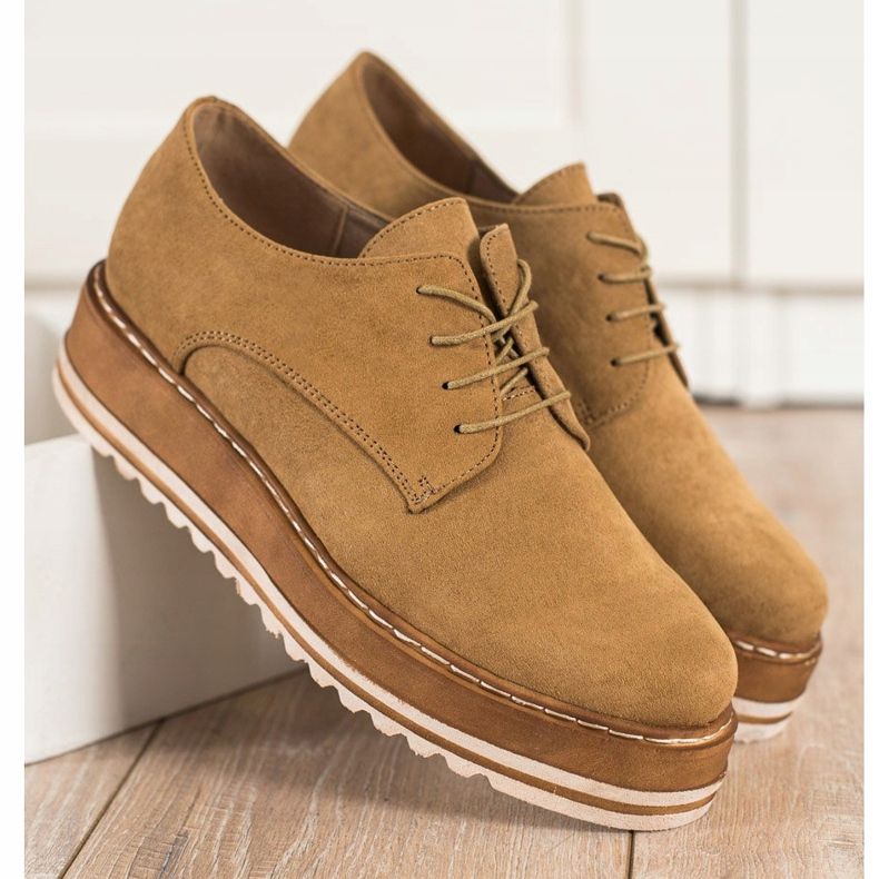 Corina Semišové boty na platformě hnědý 1