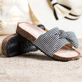 Pruhované sandály Vinceza bílý černá 1