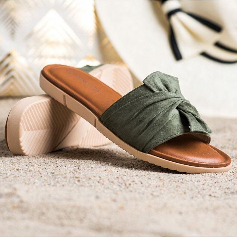 Semišové pantofle VINCEZA zelená 1