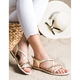 Sandály s eko kůží VINCEZA zlatý 2