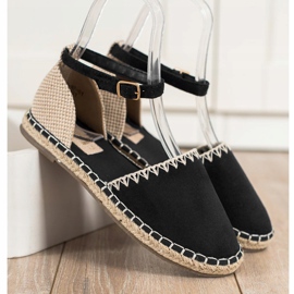 Goodin Černé espadrilky se semišem béžový černá 1 Goodin Černé espadrilky se semišem béžový černá 1