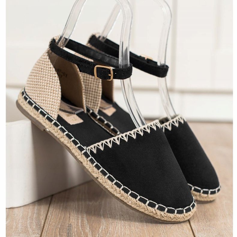 Goodin Černé espadrilky se semišem béžový černá 1 Goodin Černé espadrilky se semišem béžový černá 1