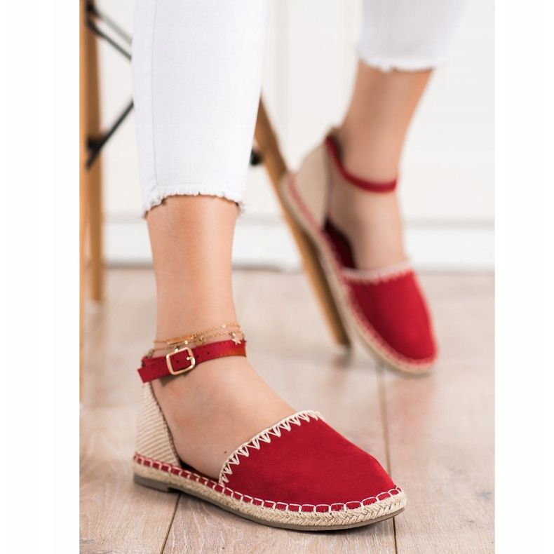 Goodin Červené espadrilky se semišem béžový červený 1