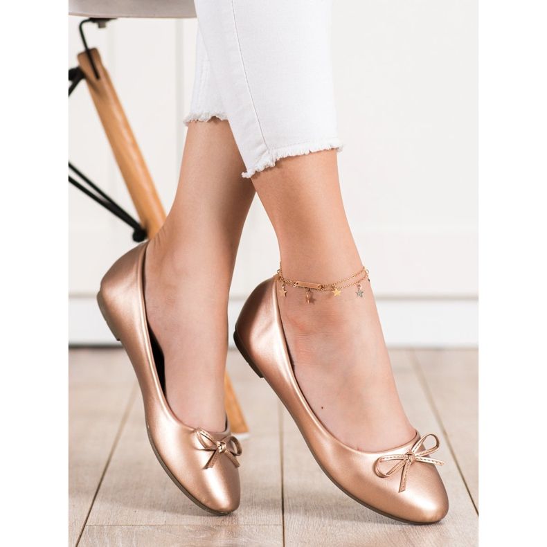 Diamantique Klasické balerínky zlatý 1