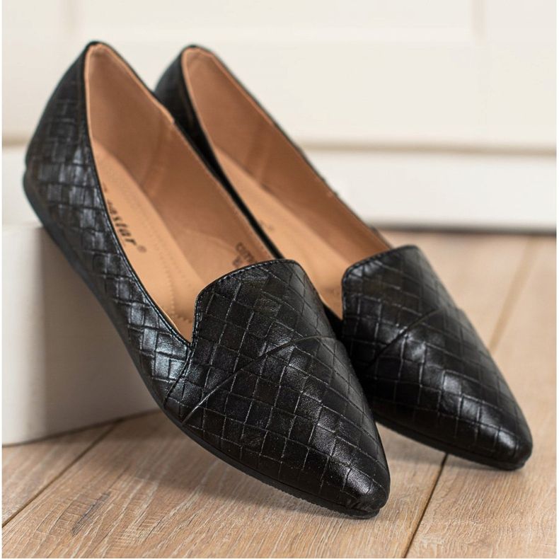 Seastar Módní balerínky s eko kůží černá 2 Seastar Módní balerínky s eko kůží černá 2