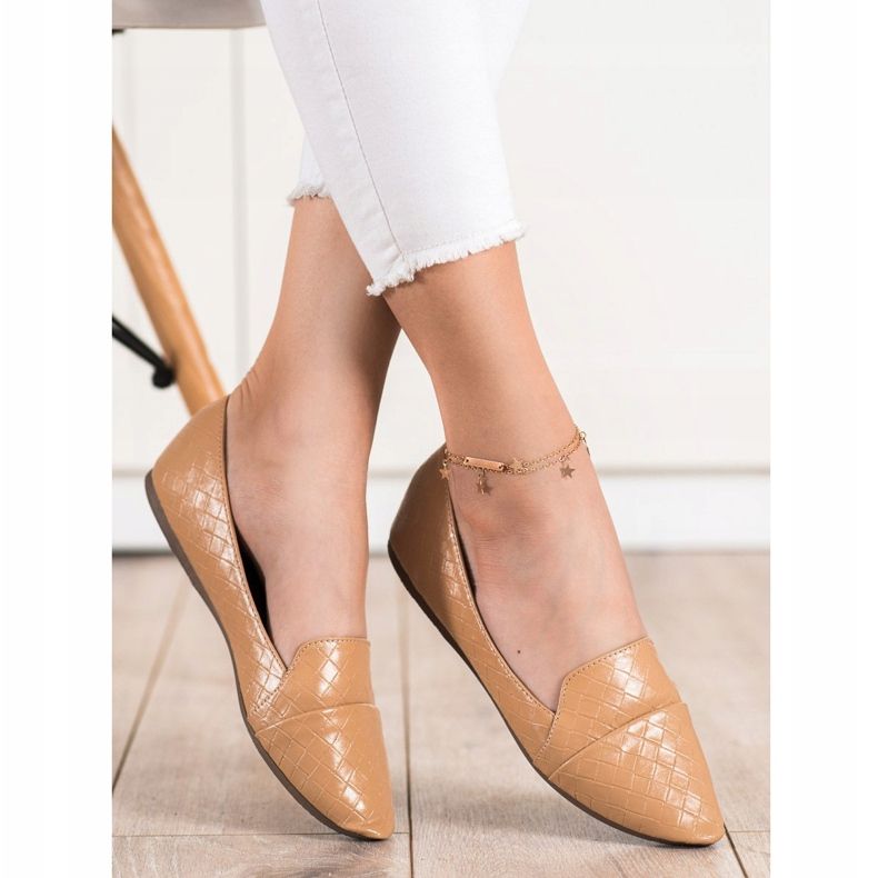 Seastar Módní balerínky s eko kůží hnědý 1