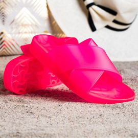 SHELOVET Módní gumové pantofle růžový 1