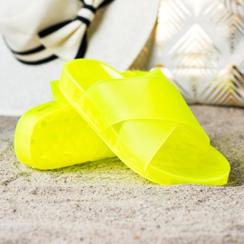 SHELOVET Módní gumové pantofle žlutá 1