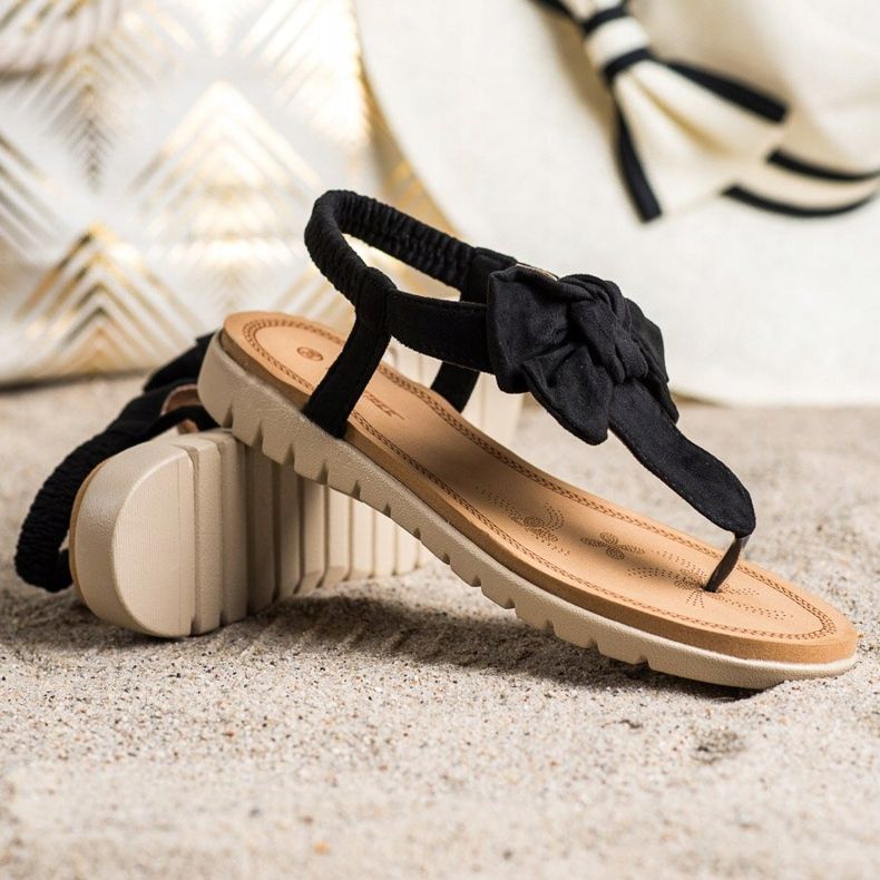 SHELOVET Žabky Sandály S Mašlí černá 1