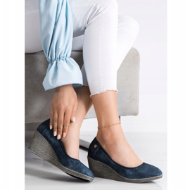 Goodin Lehká klínová čerpadla námořnická modrá modrý 1