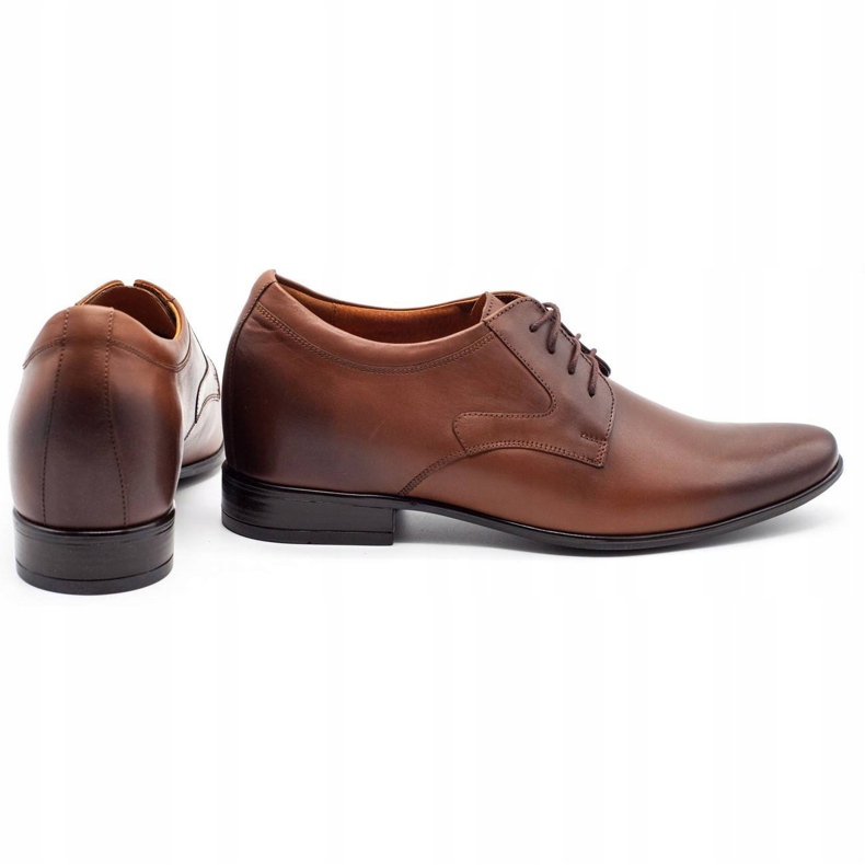 Olivier Pánská společenská obuv P11 zvyšující krytý klín hnědý 2