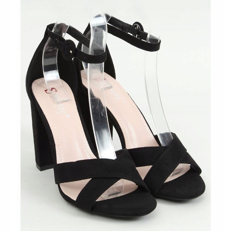 Černé sandály na sloupku TU133P Černá 1