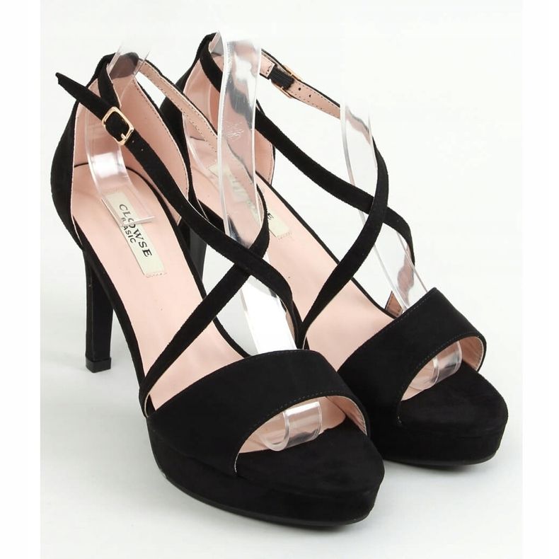 Černé sandály na platformě 9R31 Black černá 1