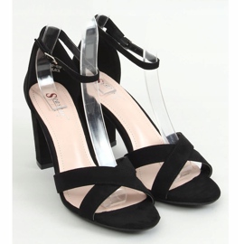 Černé sandály na vysokém podpatku NF-63P Black černý 1