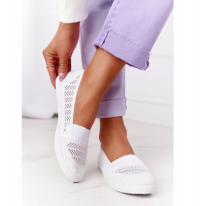 Prolamované nazouvací bílé chillout tenisky bílý 2