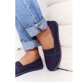 Prolamované nazouvací tenisky Navy Blue Chillout námořnická modř 2