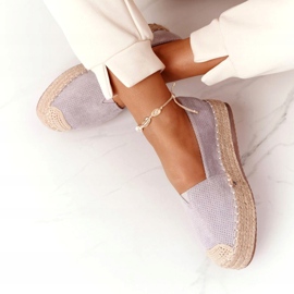 Espadrilles On The Straw Platform BL1922 Grey Highway šedá 3