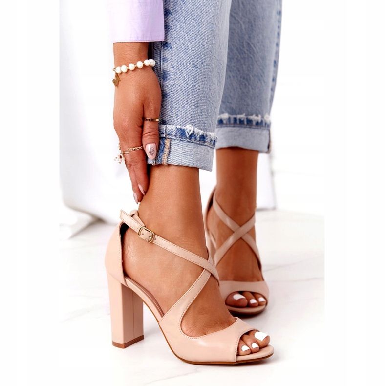 PG1 Elegantní Nude Jemma Sandály Na Baru béžový 1