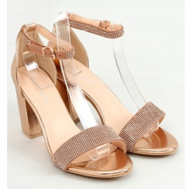 Sandály na vysokém podpatku šampaňské 1478 Champagne zlatý 1