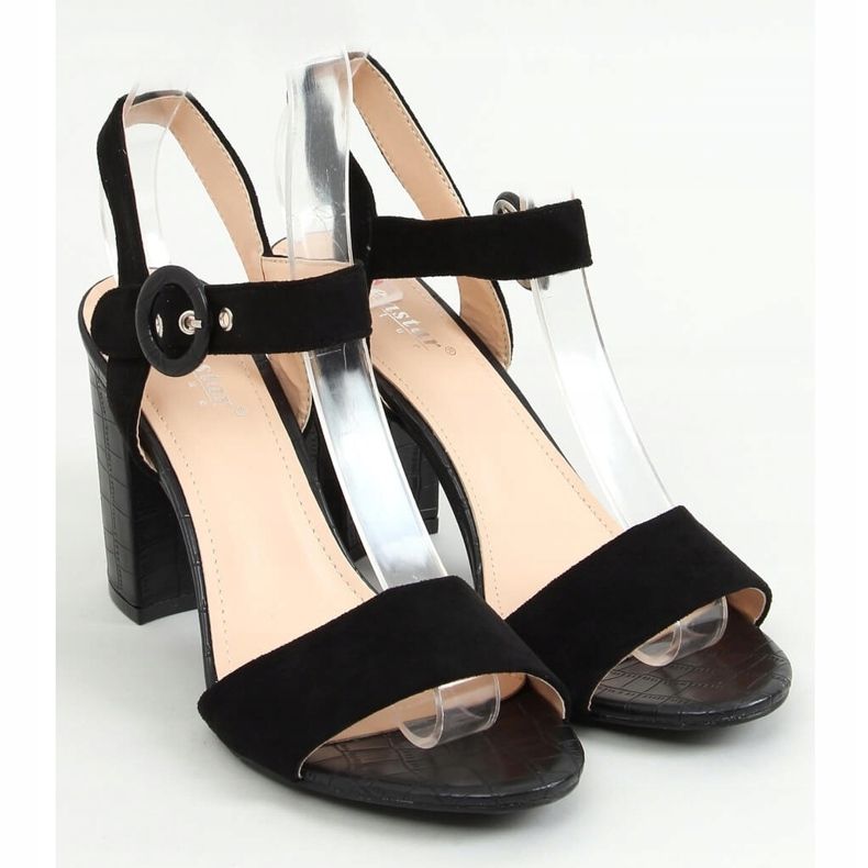 Černé sandály na vysokém podpatku SL1008P Black černý 1