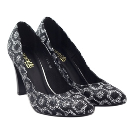 Espinto Lodičky Na Černém / Bílém Podpatku bílý černá 4