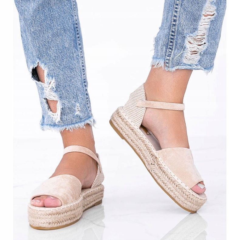 Béžové sandály na platformě Pearl River béžový 1